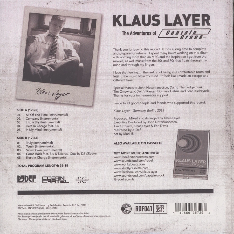 Klaus Layer - The Adventures Of Captain Crook Green Vinyl Edition