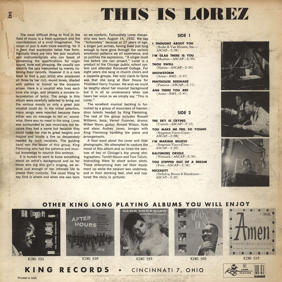 Lorez Alexandria And The King Fleming - This Is Lorez!