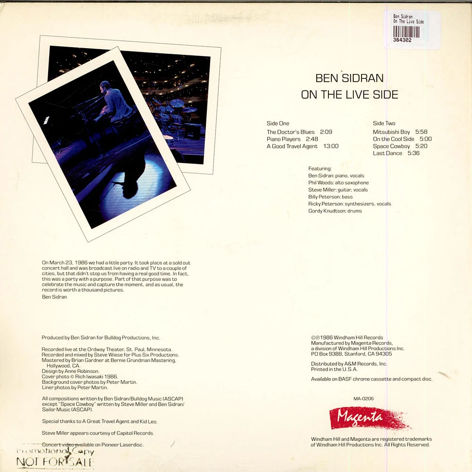 Ben Sidran - On The Live Side