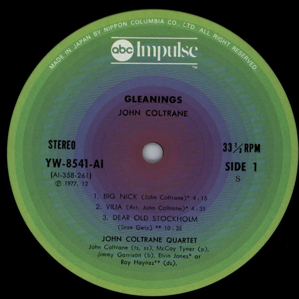 John Coltrane = John Coltrane - Gleanings = 拾遺 ビッグ・ニック / ネイチャー・ボーイ