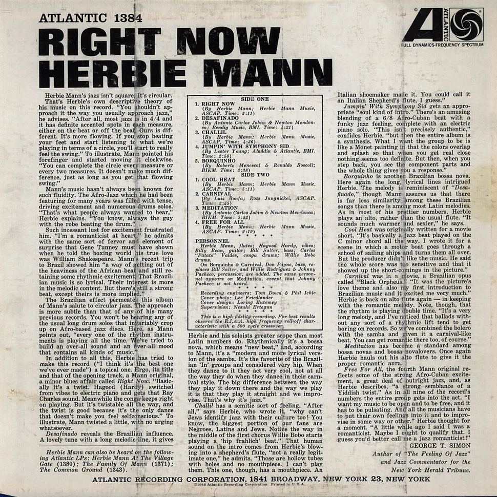 Herbie Mann - Right Now