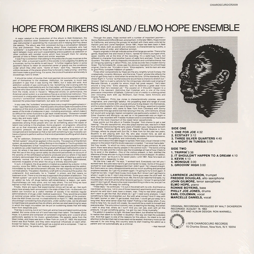 Elmo Hope Ensemble - Hope From Rikers Island