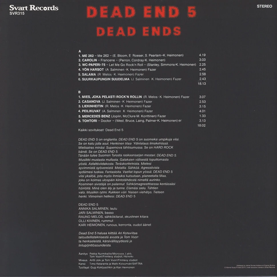 Dead End 5 - Dead Ends Red Vinyl Edition