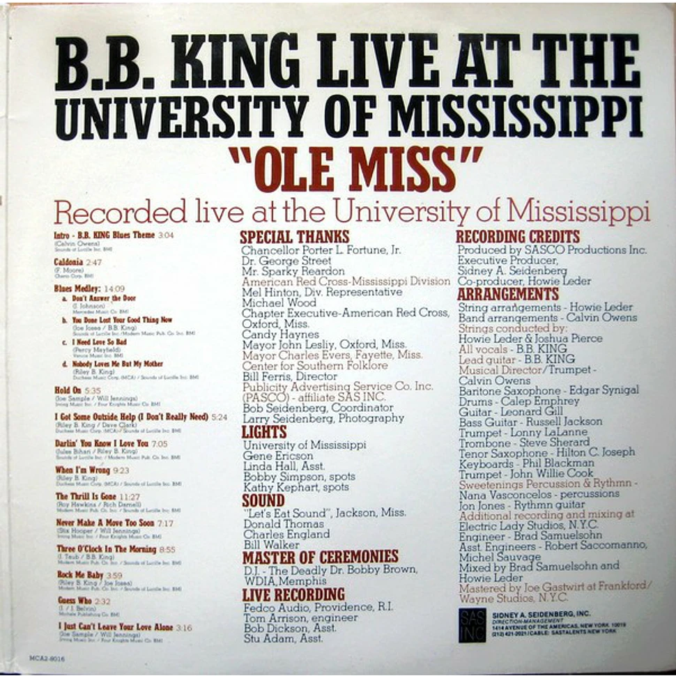 B.B. King - B.B. King "Now Appearing" At Ole Miss