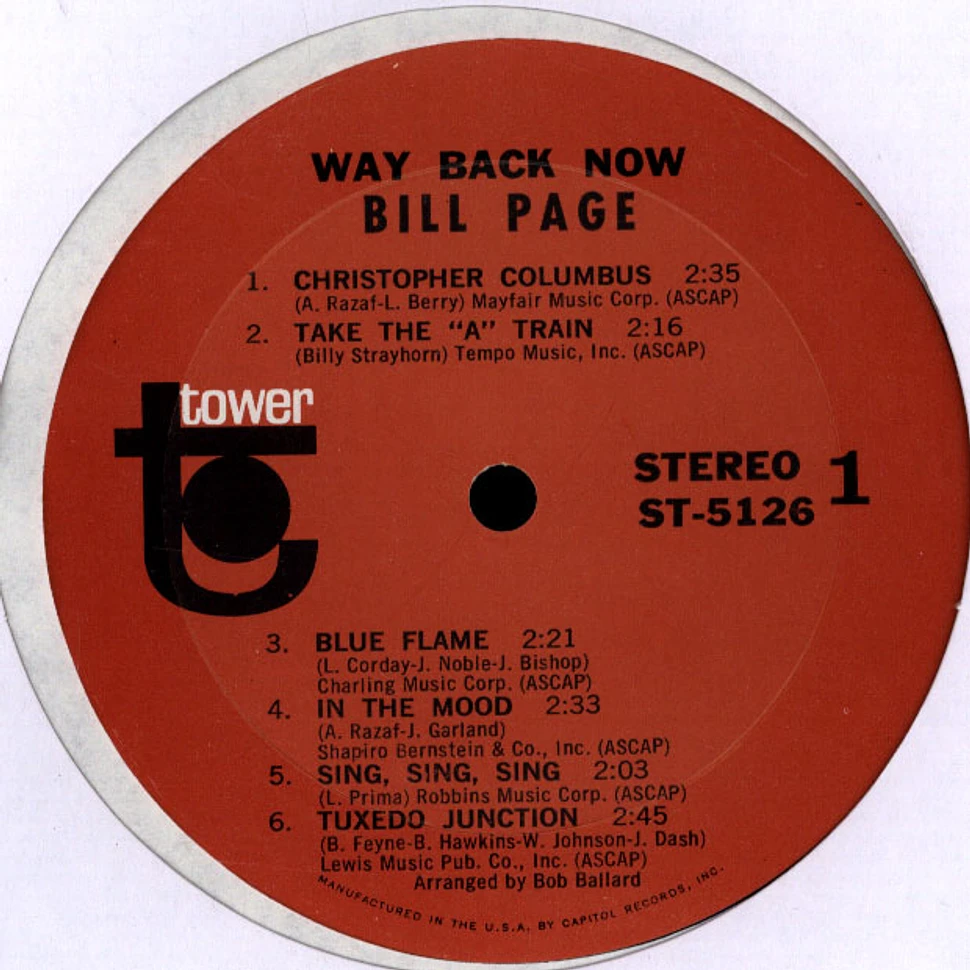 Bill Page - Way Back Now