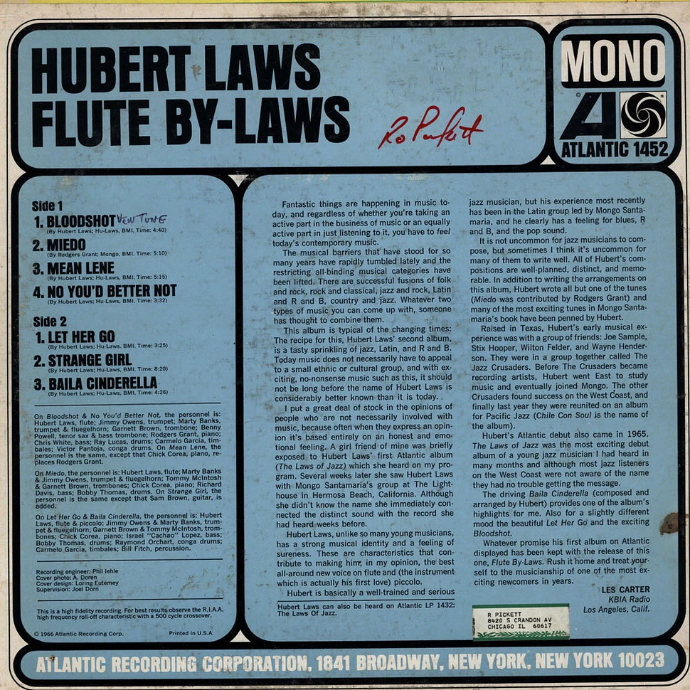 Hubert Laws - Flute By Laws