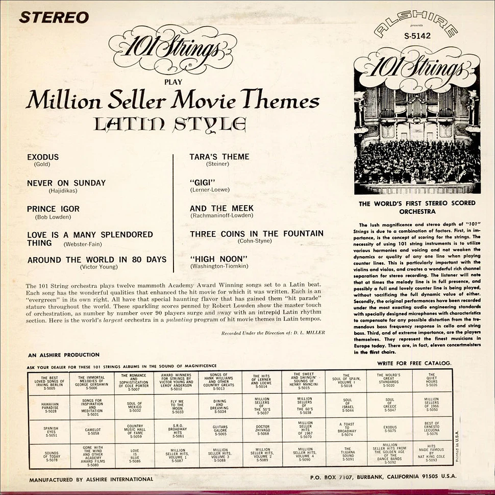 101 Strings - Play Million Seller Movie Themes Latin Style