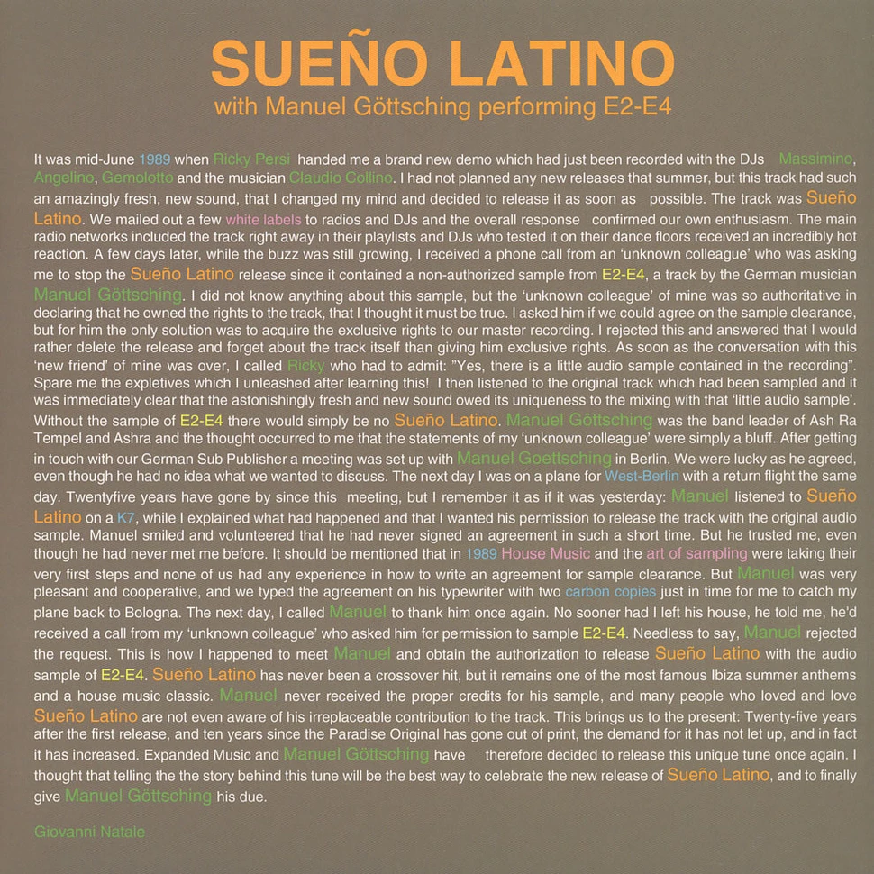 Sueno Latino with Manuel Goettsching - Sueno Latino (performing E2-E4)