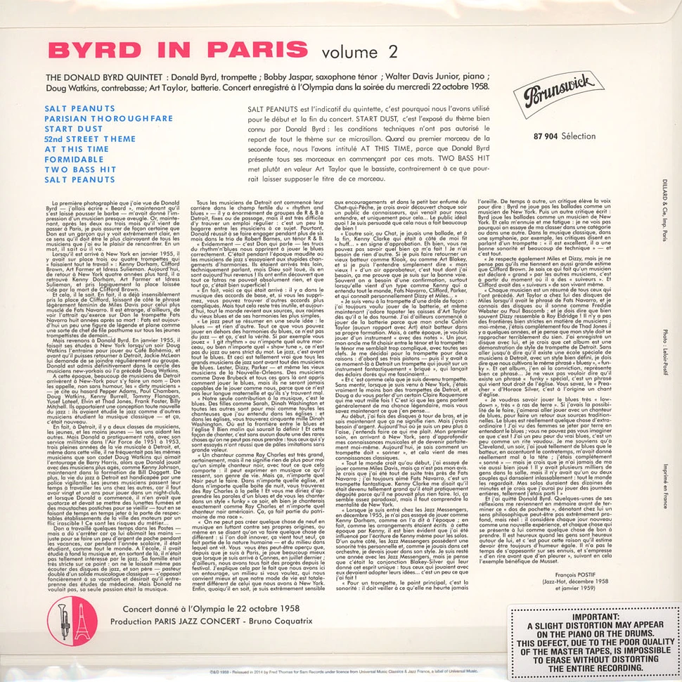 Donald Byrd Quintet - Parisian Thoroughfare