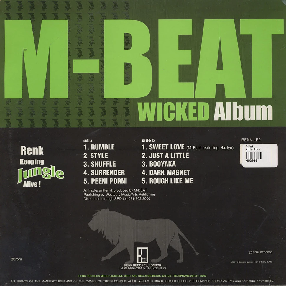 M-Beat Wicked Album Vinyl LP 1994 UK Original HHV