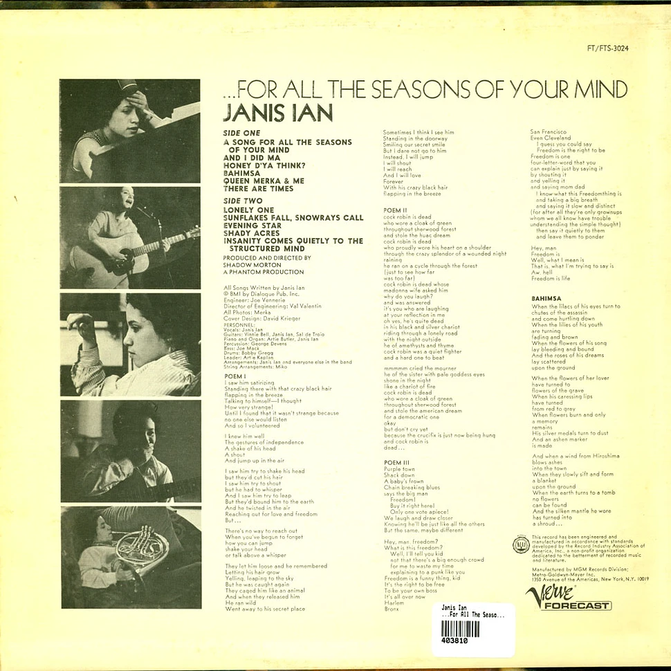 Janis Ian - ...For All The Seasons Of Your Mind