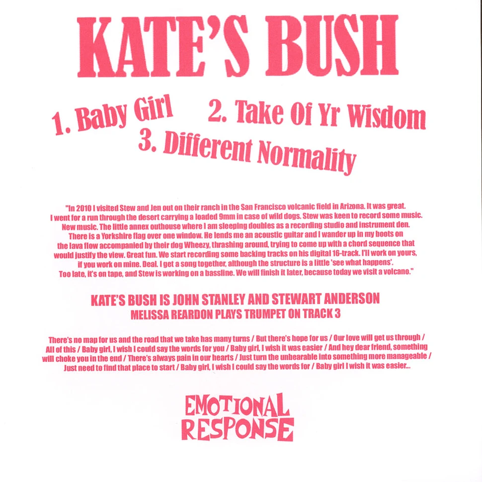 Kate's Bush - 3 Song Flexidisc