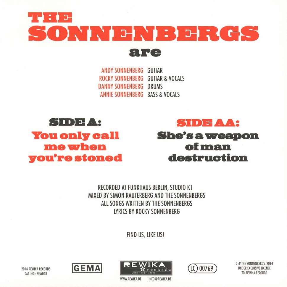 Sonnenbergs - You Only Call Me When You're Stoned
