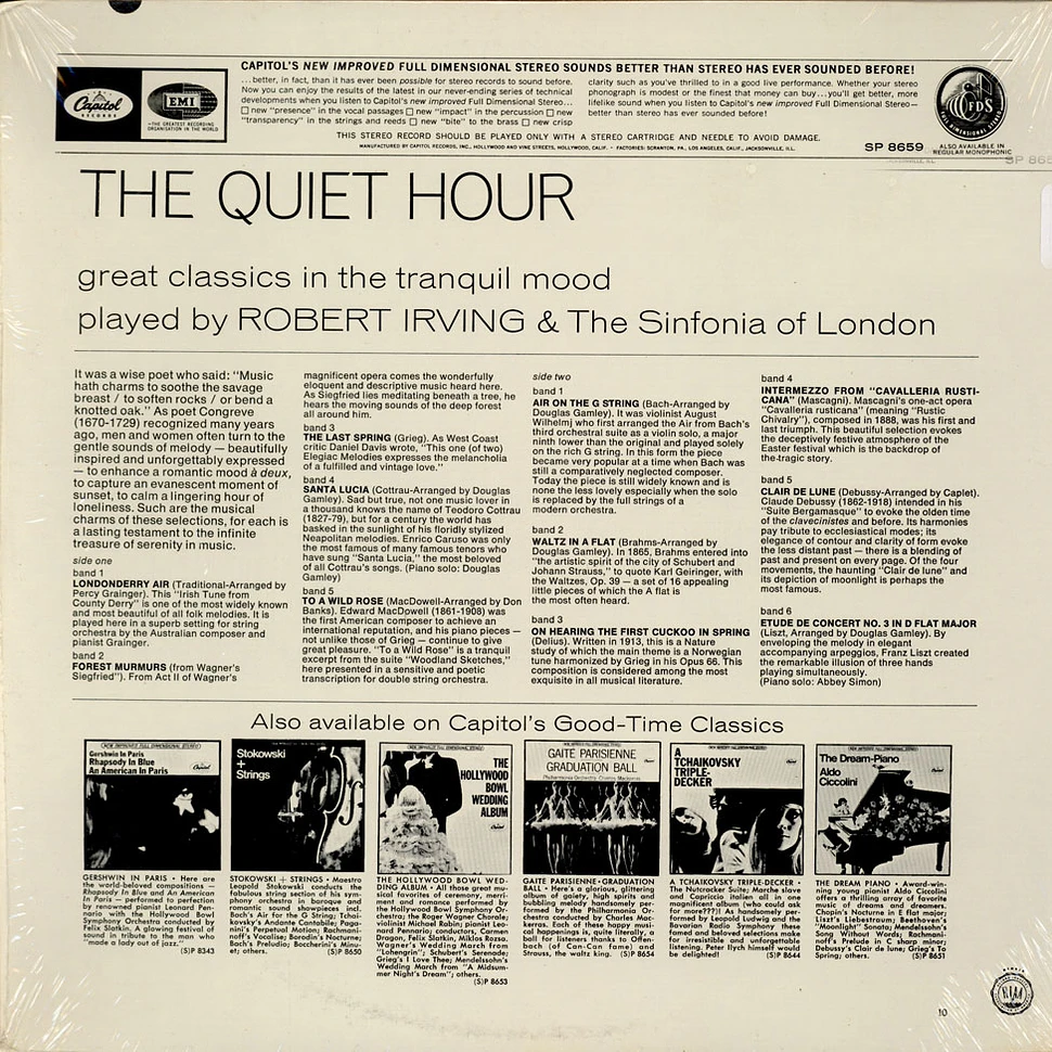 Robert Irving Conducting Sinfonia Of London - The Quiet Hour