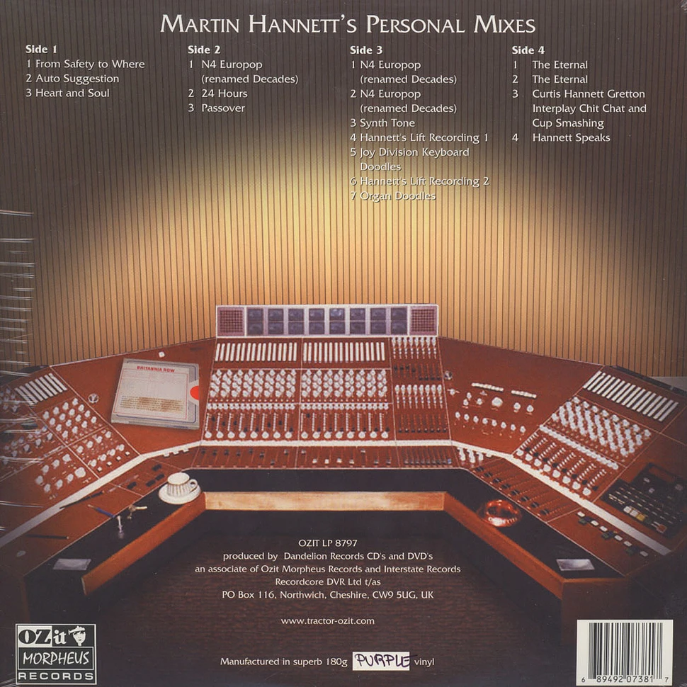 Joy Division - Martin Hannett's Personal Mixes Purple Vinyl Edition