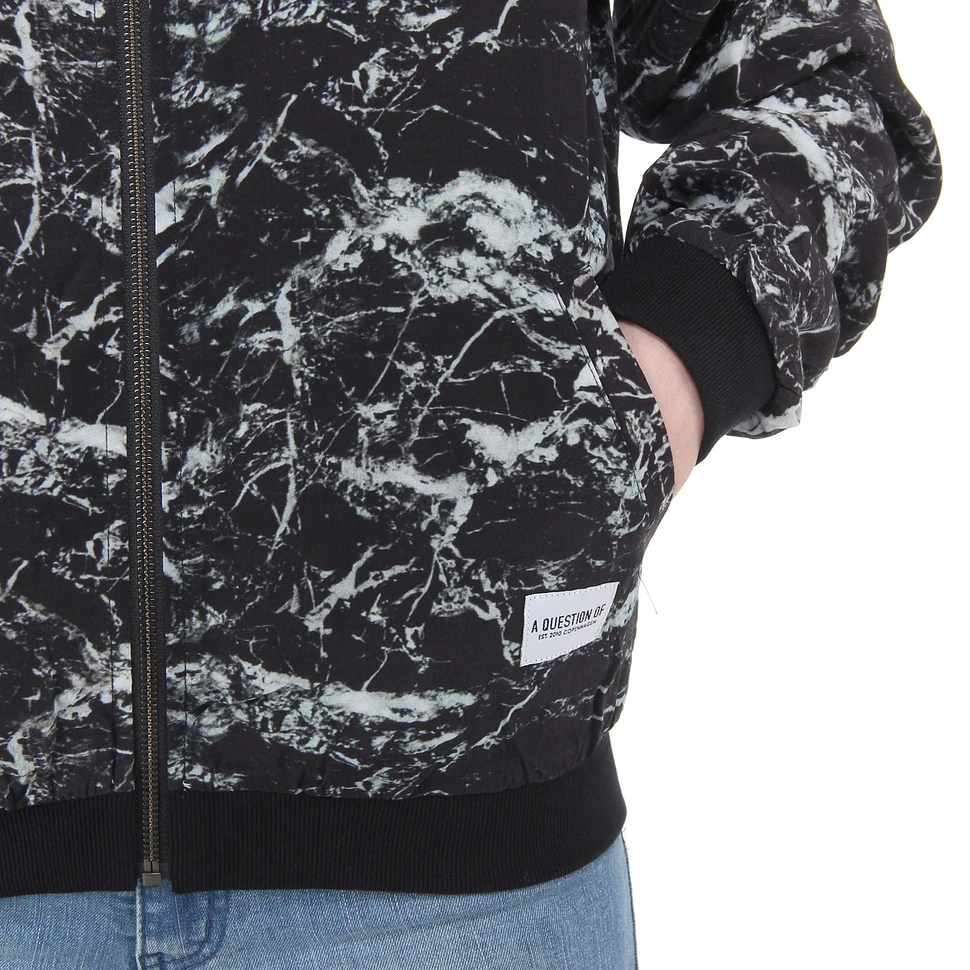 A Question Of - Black & White Marble Reversible Bomber Jacket