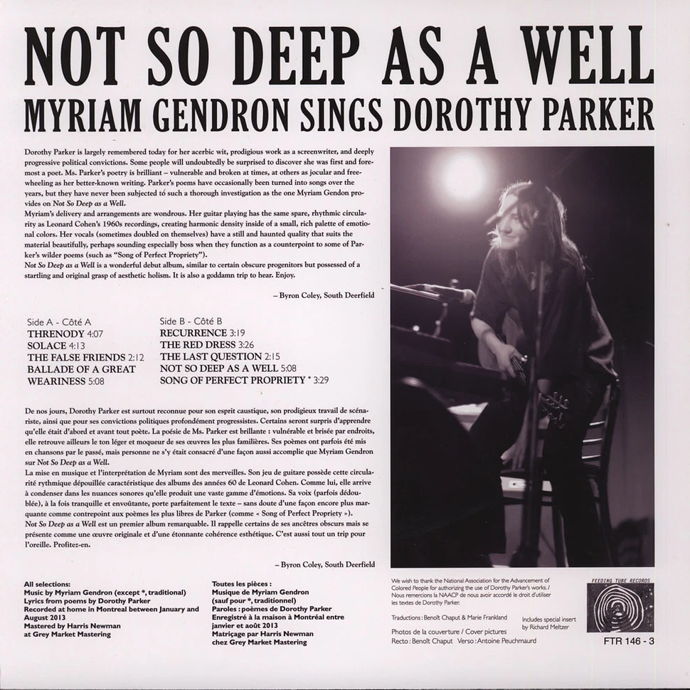 Myriam Gendron - Not So Deep As A Well Colored Vinyl Edition