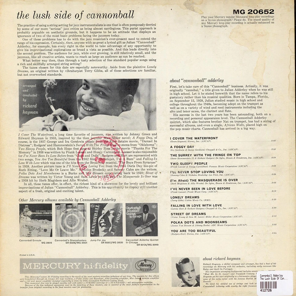 Cannonball Adderley - The Lush Side Of Cannonball