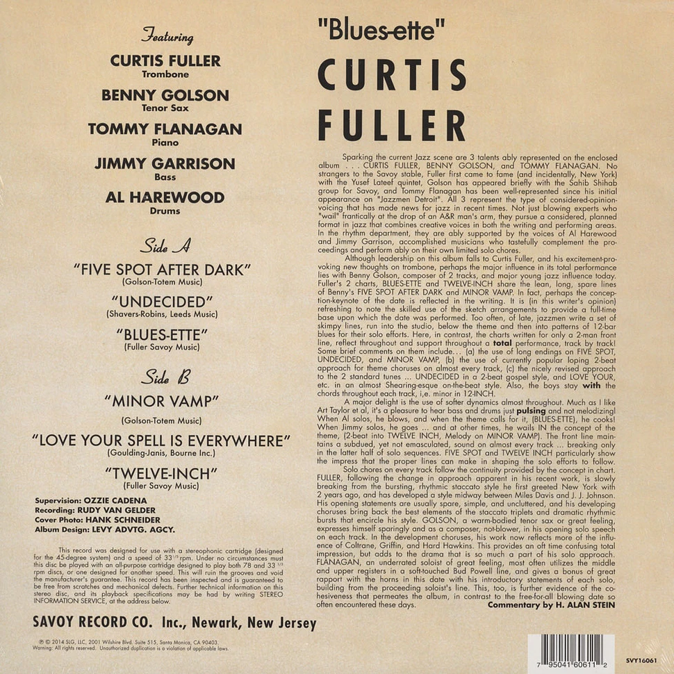 Curtis Fuller's Quintet featuring Benny Golson - Blues-ette