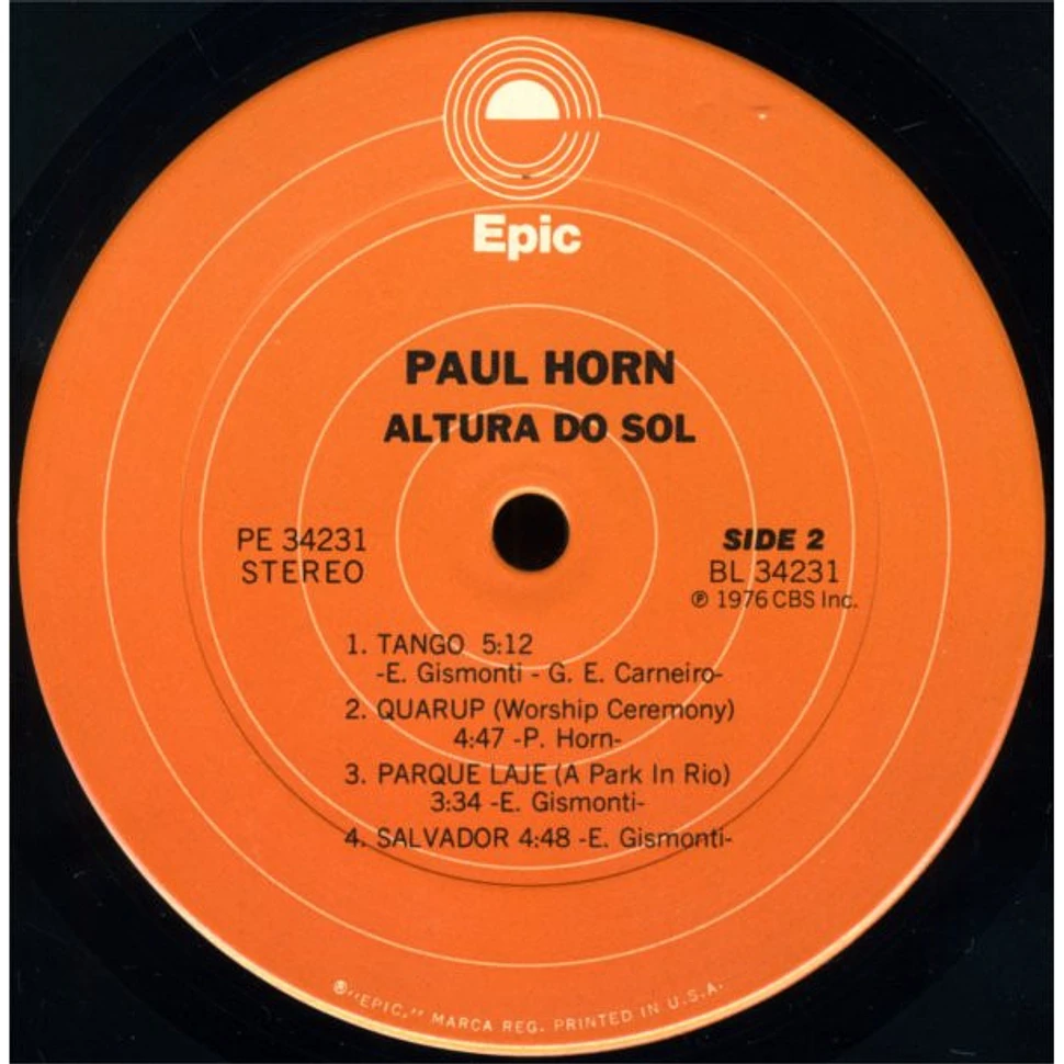 Paul Horn - Altura Do Sol (High Sun)
