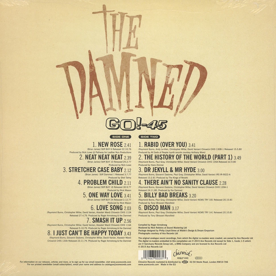 The Damned - Go! - 45