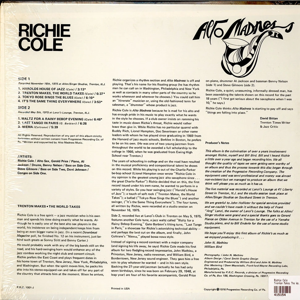 Richie Cole - Trenton Makes The World Takes