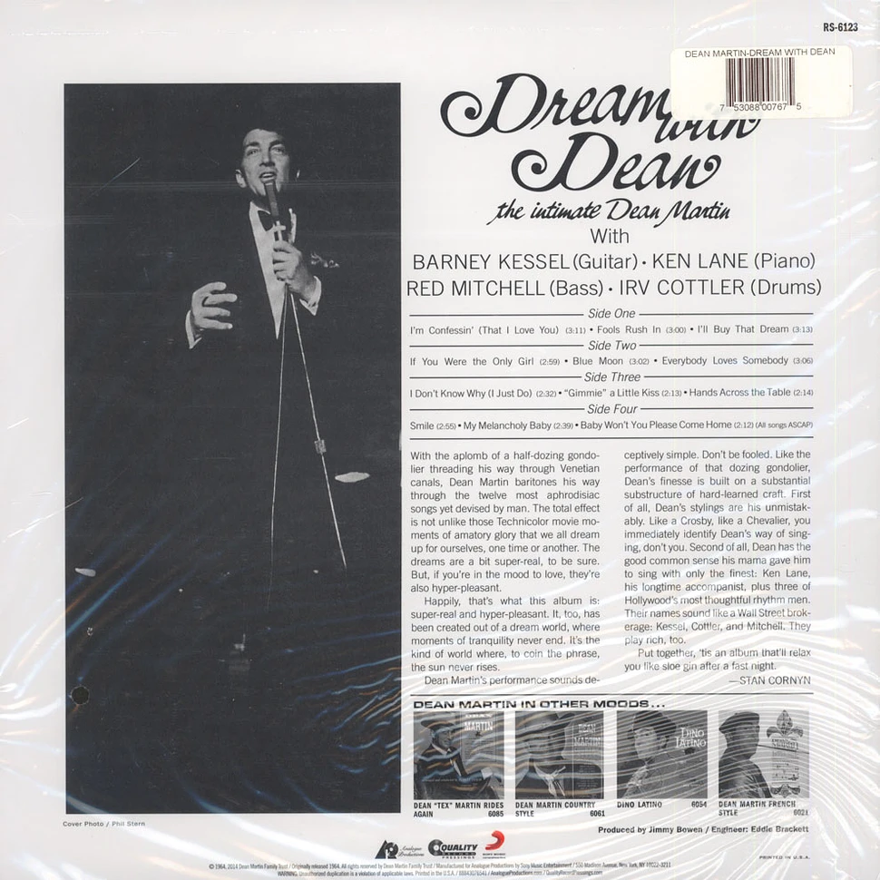 Dean Martin - Dream With Dean 200g Vinyl, 45RPM Edition