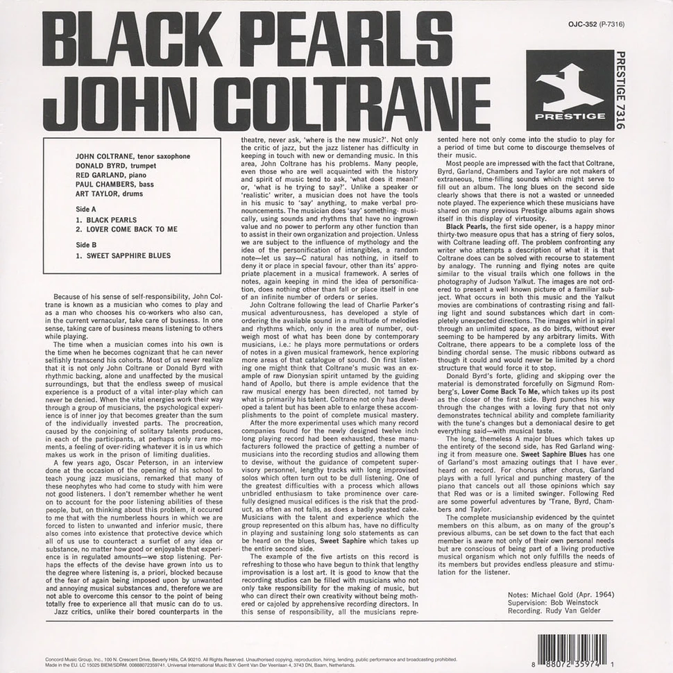 John Coltrane - Black Pearls Back To Black Edition