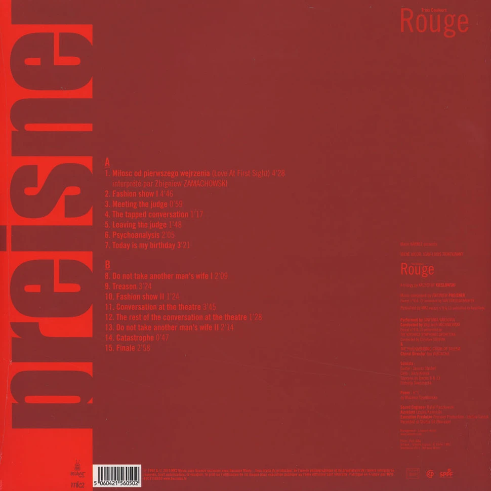 Kieslowski / Zbigniew Preisner - OST 3 Colours: Rouge