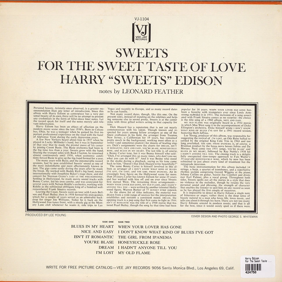 Harry Edison - For The Sweet Taste Of Love