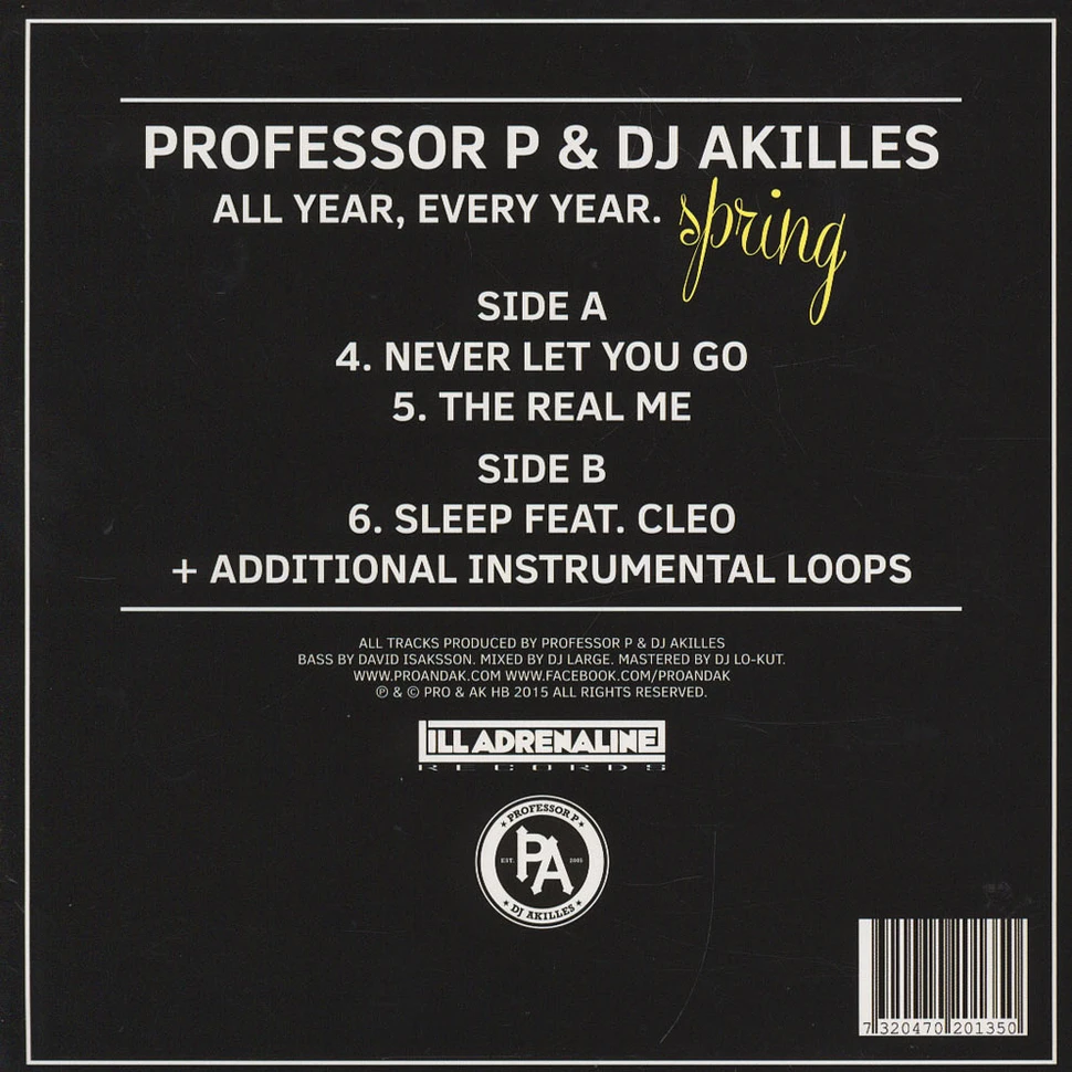 Professor P & DJ Akilles - All Year, Every Year: Spring EP