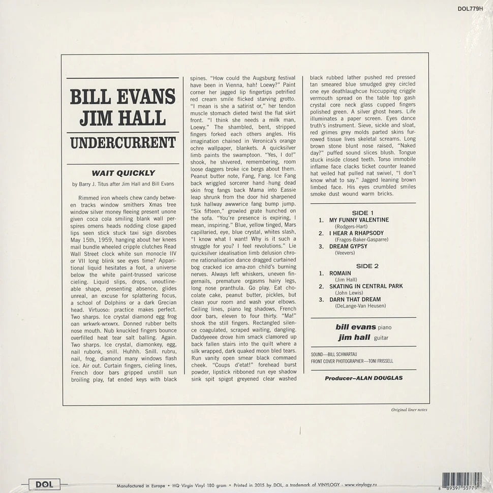 Bill Evans - Undercurrent 180g Vinyl Edition
