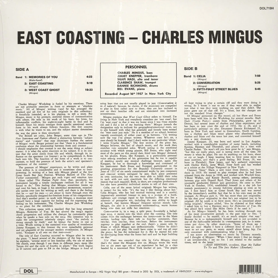 Charles Mingus - East Coasting 180g Vinyl Edition