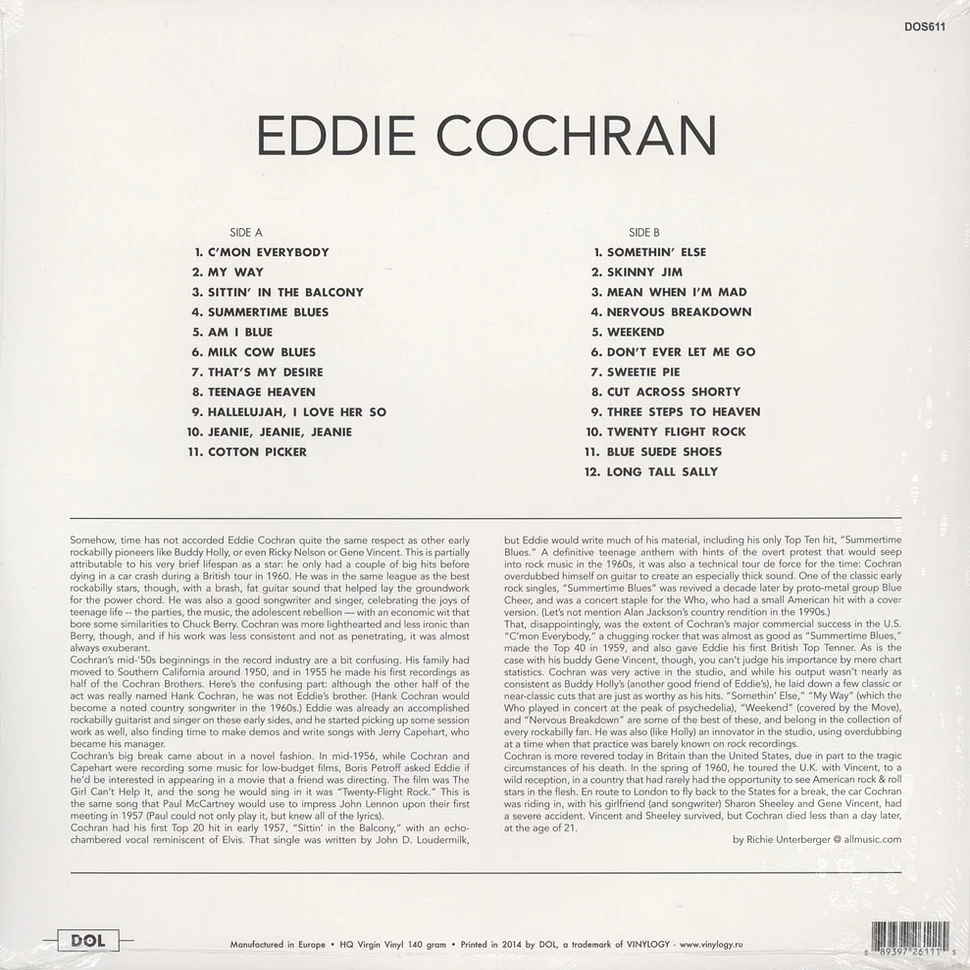 Eddie Cochran - The Best Songs Of Eddie Cochran