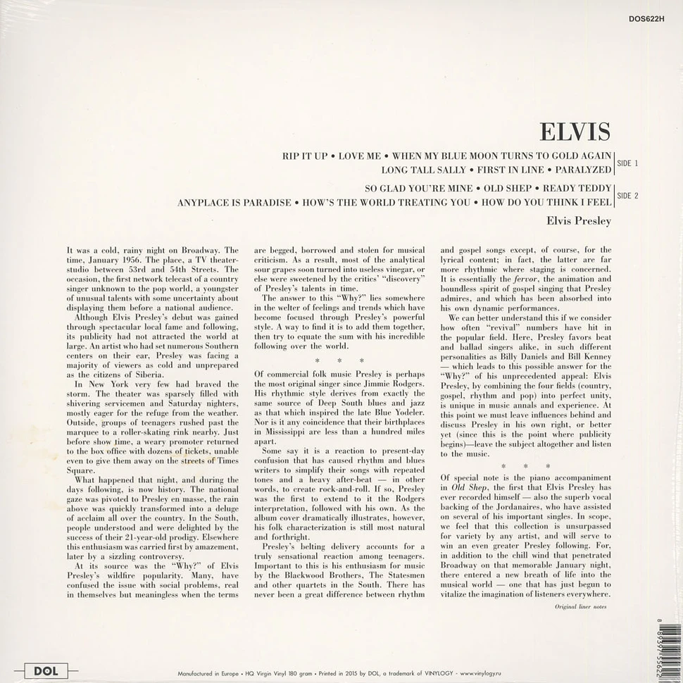 Elvis Presley - Elvis 180g Vinyl Edition