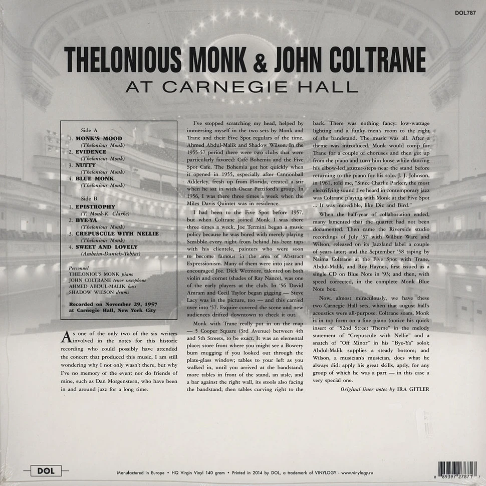 Thelonious Monk & John Coltrane - At Carnegie Hall November 29, 1957