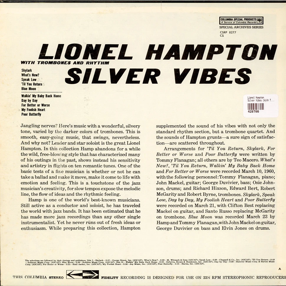 Lionel Hampton - Silver Vibes (With Trombones And Rhythm)