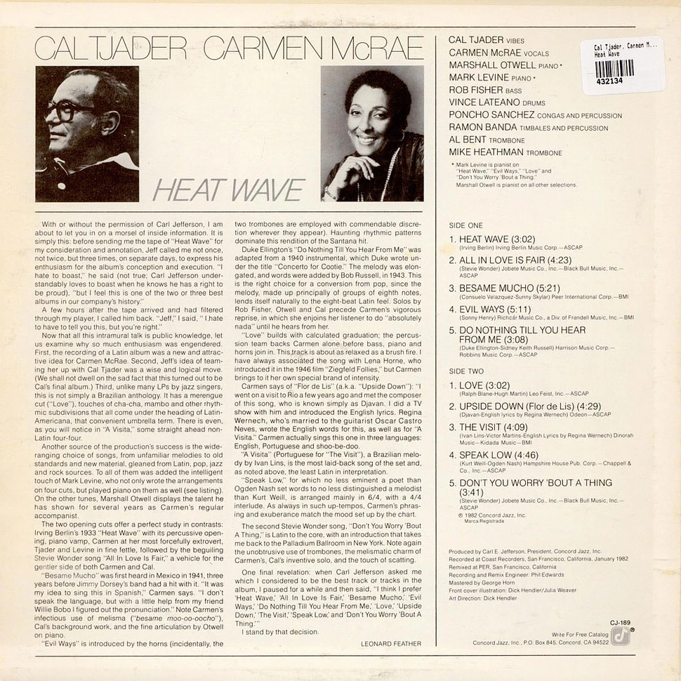 Cal Tjader ▪ Carmen McRae - Heat Wave