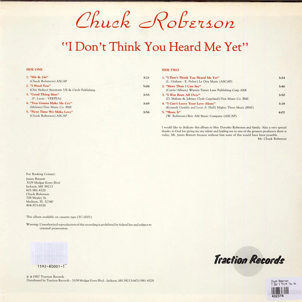 Chuck Roberson - I Don't Think You Heard Me Yet