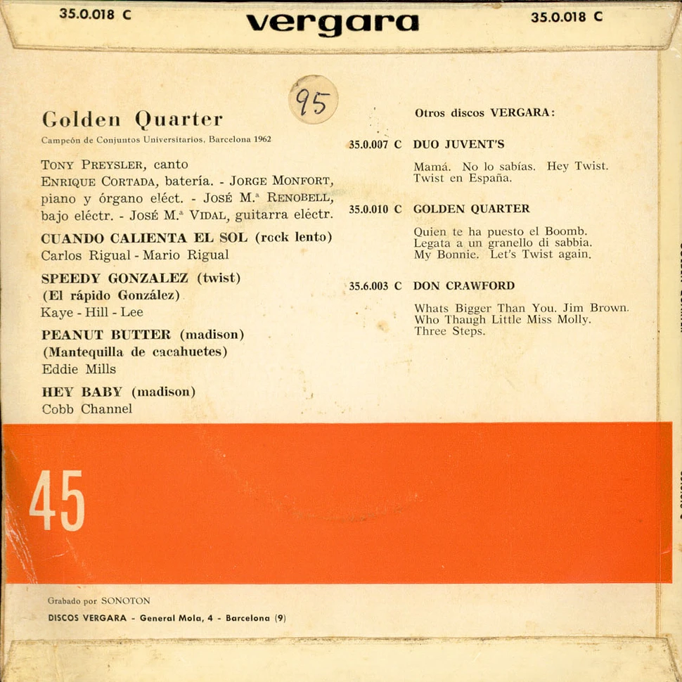 Golden Quarter Y Tony Preysler - Cuando Calienta El Sol