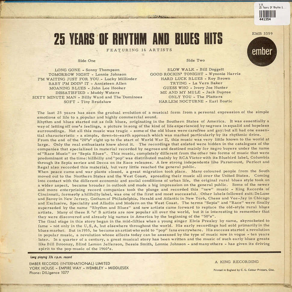V.A. - 25 Years Of Rhythm & Blues Hits