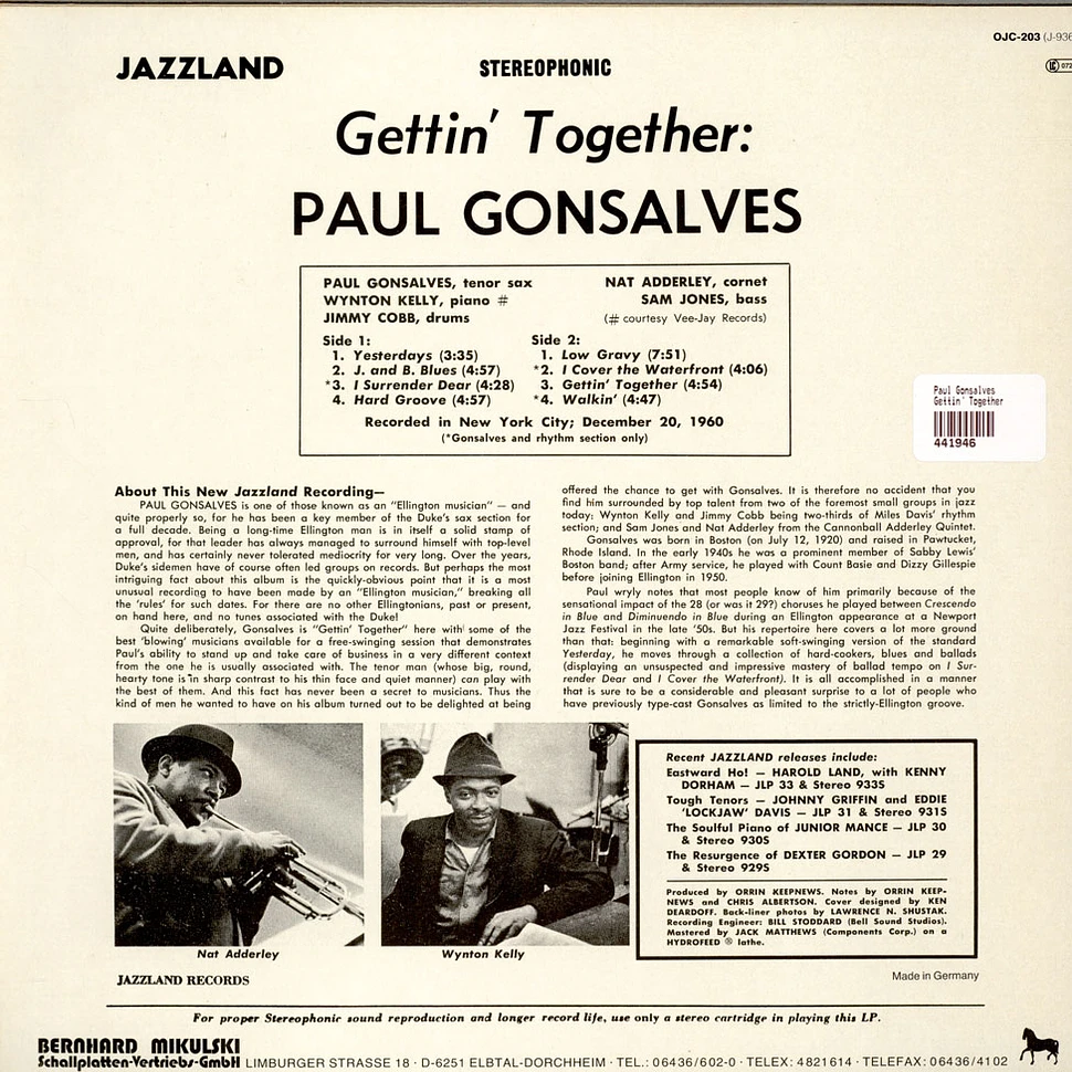 Paul Gonsalves - Gettin' Together!