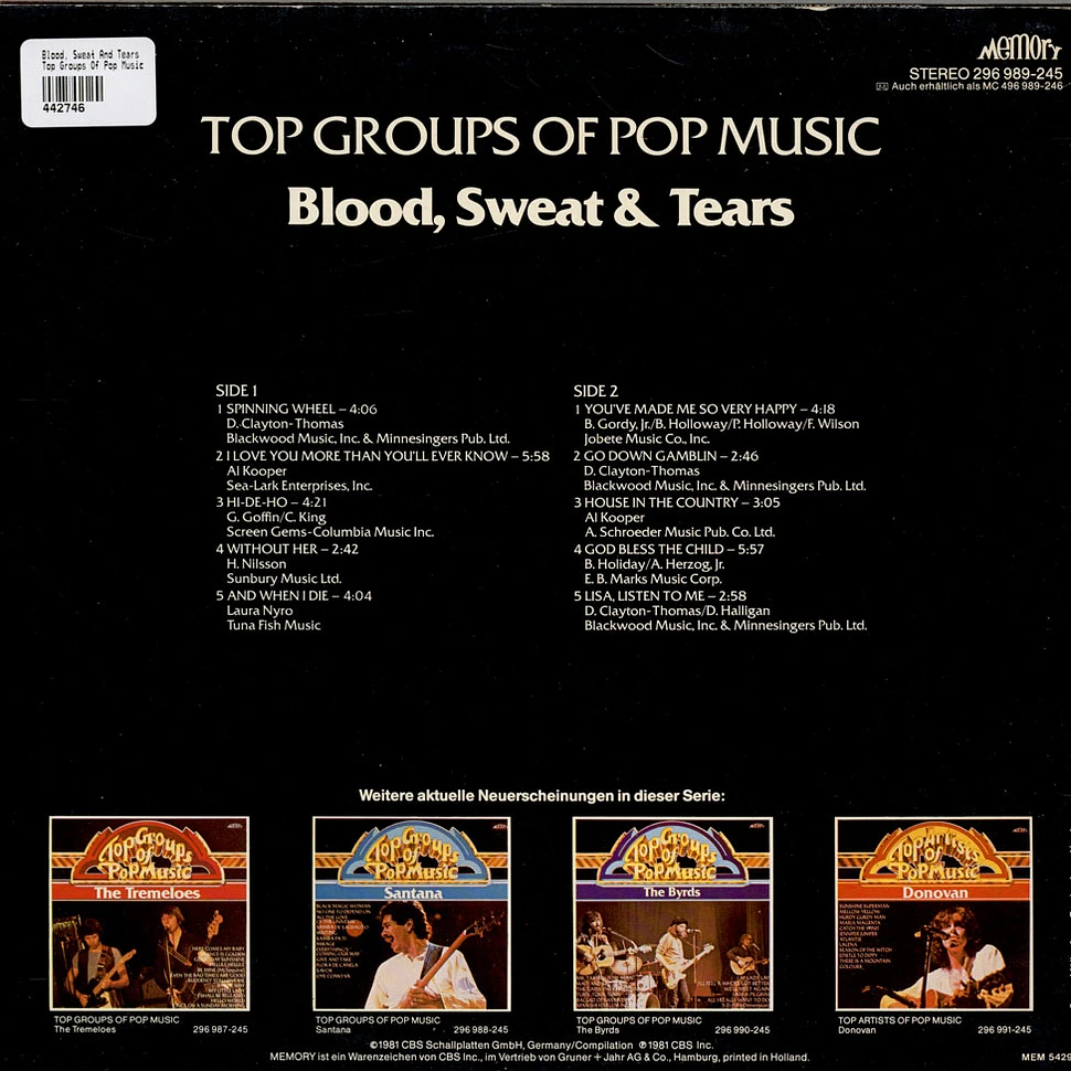 Blood, Sweat And Tears - Top Groups Of Pop Music