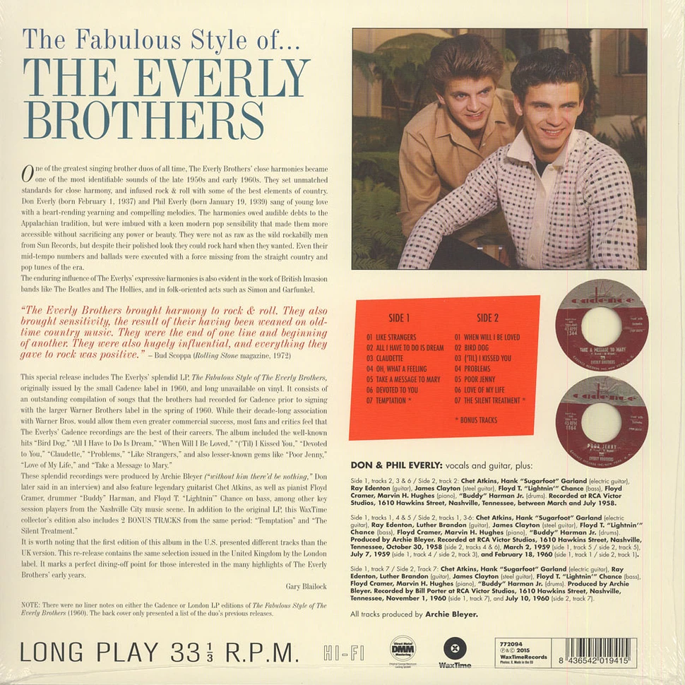 Everly Brothers - Fabulous Style Of