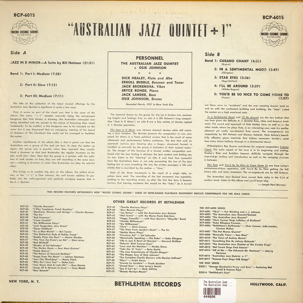 The Australian Jazz Quintet + Osie Johnson - Australian Jazz Quintet +1
