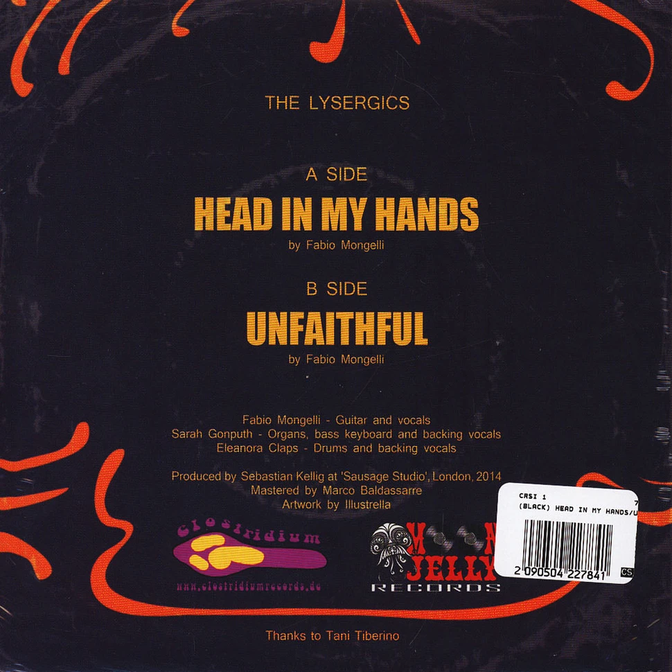 Lysergics - Head In My Hands / Unfaithful Black Vinyl Edition