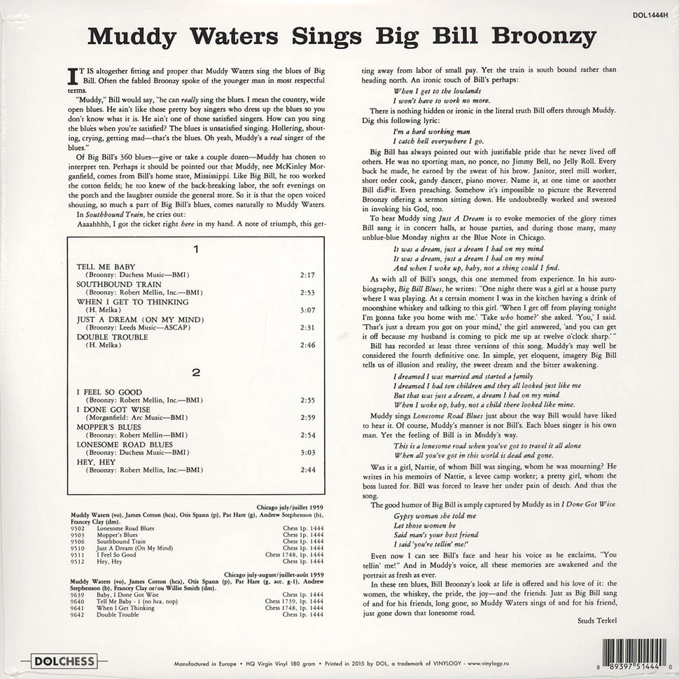Muddy Waters - Muddy Waters Sings Big Bill 180g Vinyl Edition