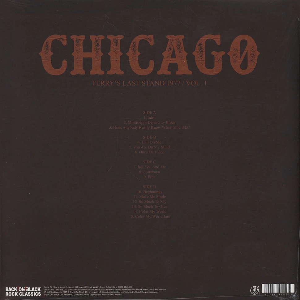 Chicago - Terrys Last Stand, NY 1977 Volume 1