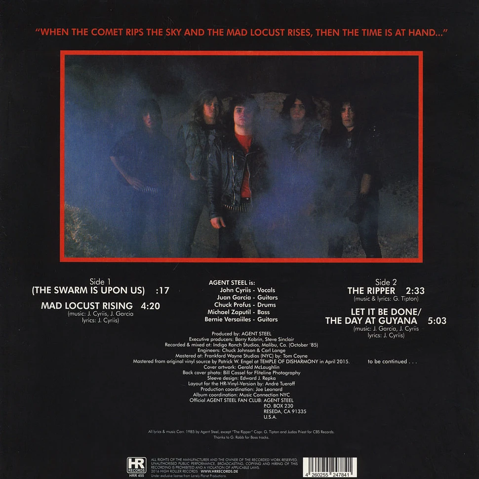 Agent Steel - Mad Locust Rising Black Vinyl Edition