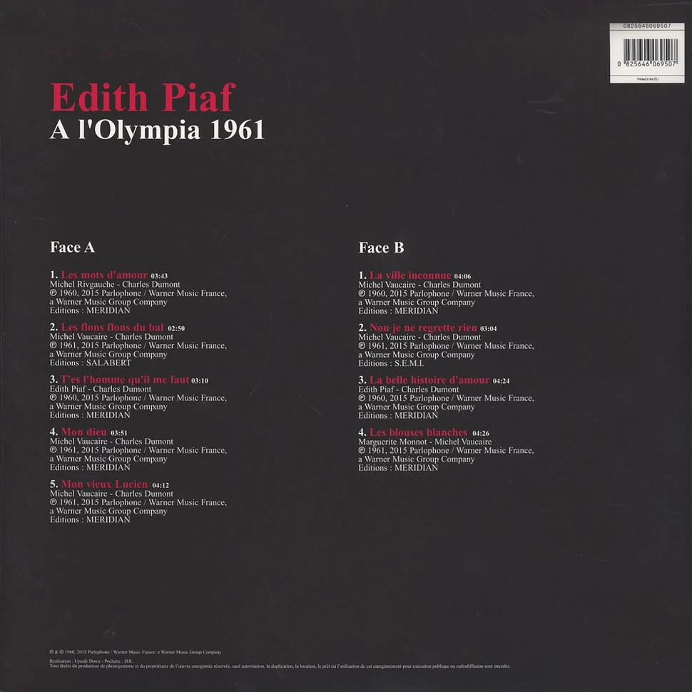 Edith Piaf - A L'Olympia 1961